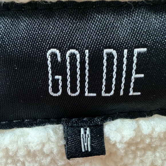 Goldie Black and White Label Asymmetrical teddy bear jacket size M - Picture 5 of 7